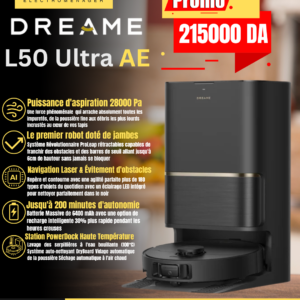 dreame L50 Ultra AE Robot aspirateur Laveur, 28 000 Pa, 100 Jours de vidage Automatique, Nettoyage des serpillières à Haute température, Nettoyage des Bords et des Coins, Brosse Anti-enchevêtrement