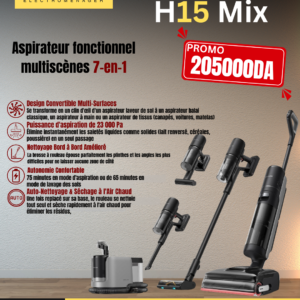 dreame H15 Mix Aspirateur Laveur 7-en-1, Bras robotique IA, Nettoyage des Bords Triple, 23 000 Pa, Solution à Rapport Intelligent, Lavage de la Brosse à l'eau à 100 °C, séchage 5 Min à 90 °C, à Plat